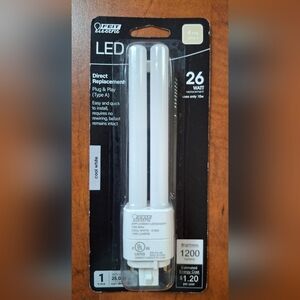 Feit Linear PL G24Q-3  4-Pin LED Bulb Cool White 26 W Equiv- 2 Avai Priced For 1